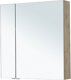 Aquanet Зеркальный шкаф Алвита New 80 дуб веллингтон белый – фотография-2